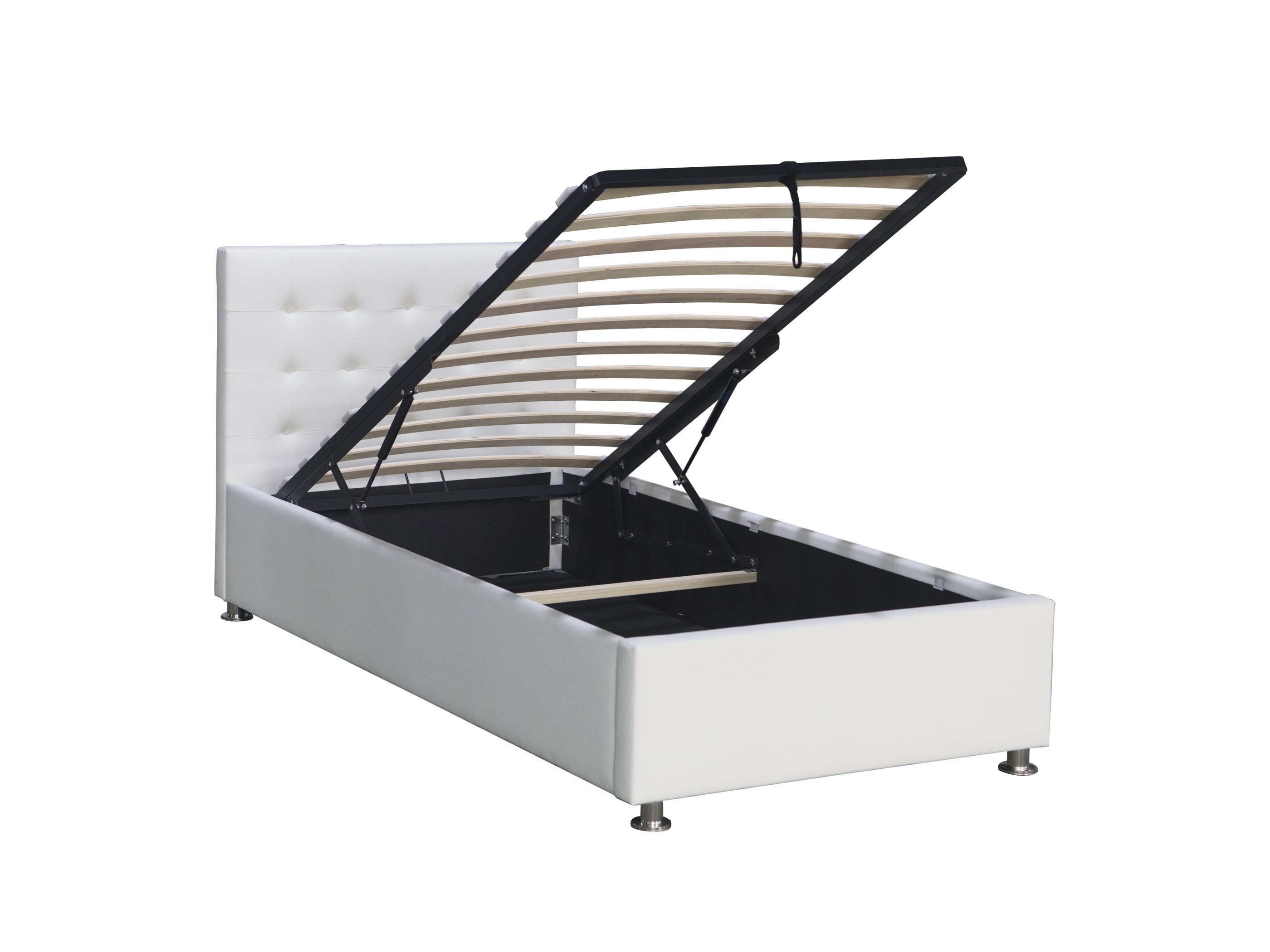 Single Size Bed - PU Snow White - (3154G)