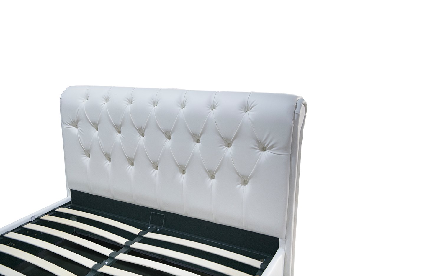 Queen size storage bed - PU White ( 3531G )