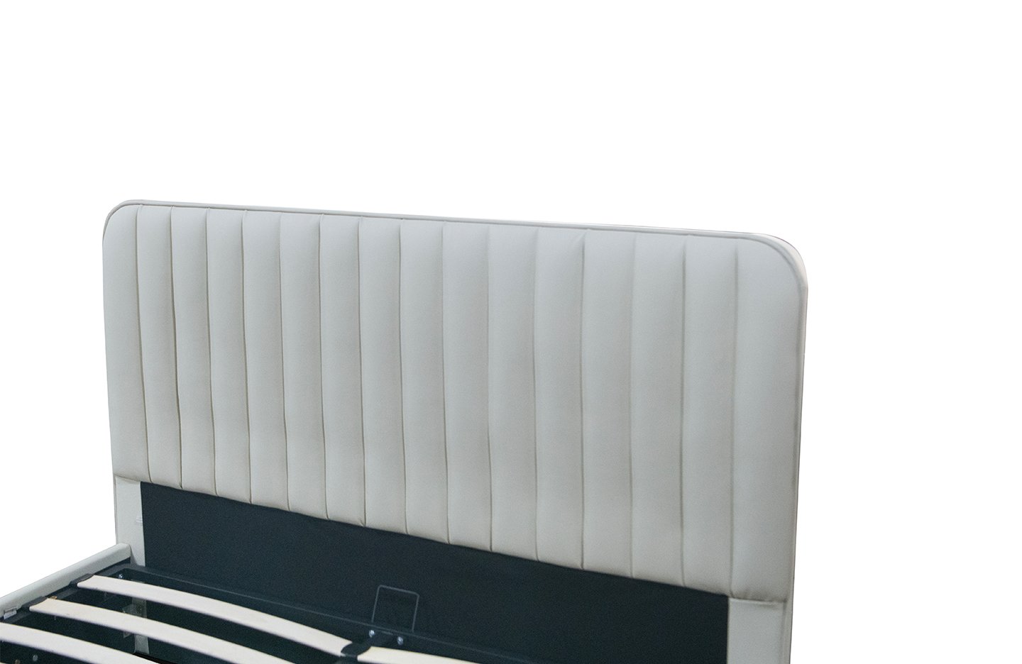 Queen size storage bed - PU Leather Cream Color ( 4480G )