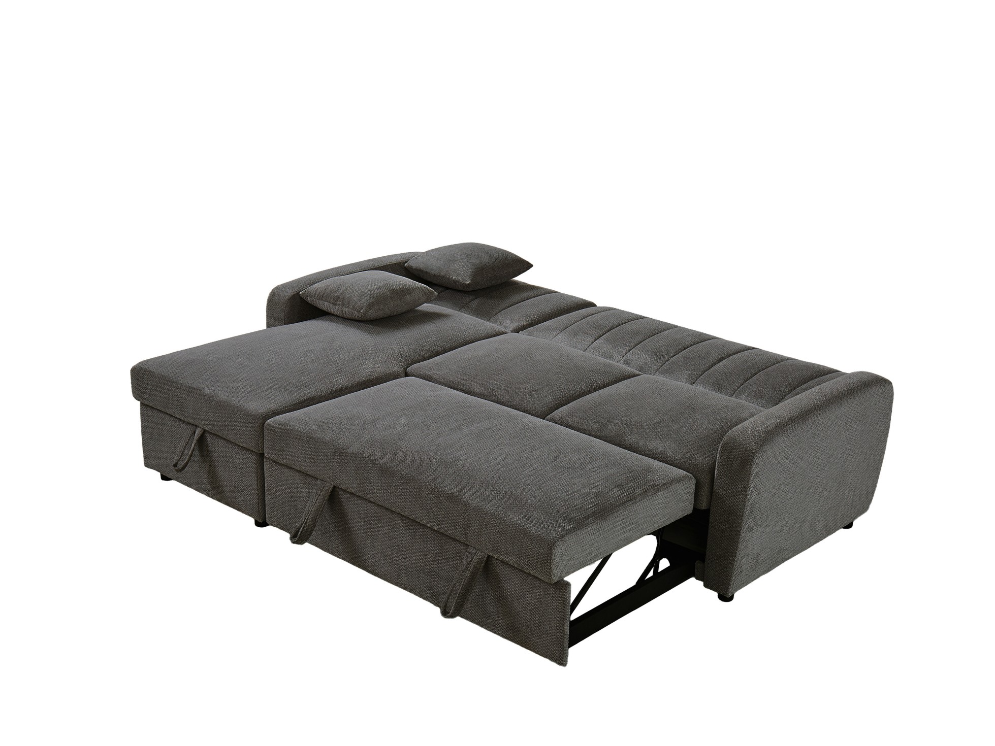 L Sofa With Pull-Out Bed and Storage - Grey