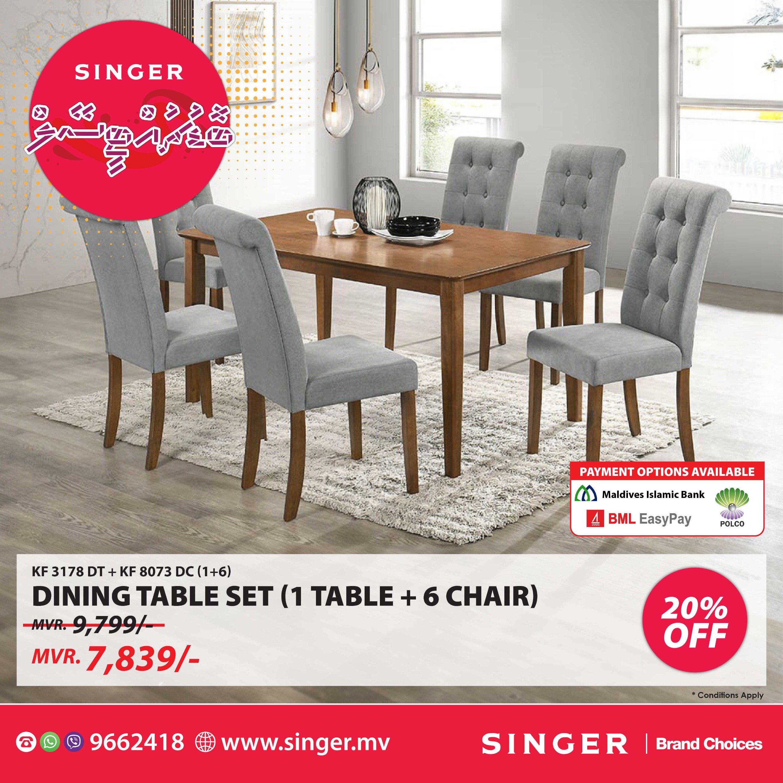 6 Seater Dining set ( KF3178DT + KF 8073 DC )